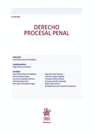 DERECHO PROCESAL PENAL. 3ª ED.