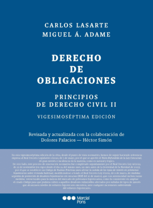 PRINCIPIOS DE DERECHO CIVIL II. DERECHO DE OBLIGACIONES. 27ª ED.