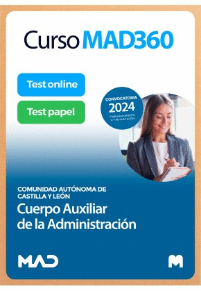 PAQUETE DE AHORRO. CURSO MAD360 CUERPO AUXILIAR DE LA ADMINISTRACIÓN + LIBROS PAPEL. COMUNIDAD AUTÓNOMA DE CASTILLA Y LEÓN